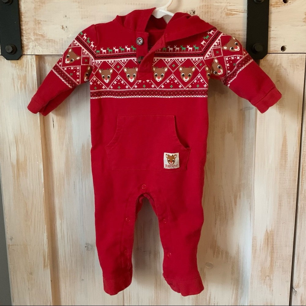 Rudolf Onesie Size 6 Month